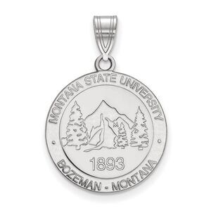 Sterling Silver Montana State Large Crest Pendant